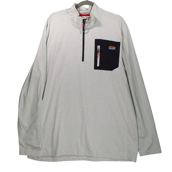 Avalanche Outdoor Mens XXL Off White 1/4 Zip Sweatshirt Pullover Hiking Trail - Picture 2 of 8